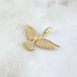 Dije Ave 3gr / 2.4cm / Circones Blancos Oro Amarillo 18K *