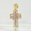 Dije Cruz Bastion Sagrado 9.45gr / 4.7cm / Circones Blancos Tres Oros 18K *
