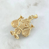 Dije Pato Bolsas de Dinero 16.25gr / 4.9cm / Circones Blancos Verdes Negros Oro Amarillo 18K *
