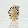 Dije Rostro de Jesús Aureola 8.15gr / 4.5cm / Circones Blancos Negros Oro Amarillo 18K *