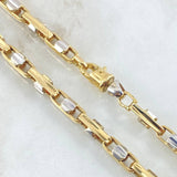 Cadena Click Tornillo 81.4gr / 60cm / Dos Oros Amarillo Blanco +4 18K ©