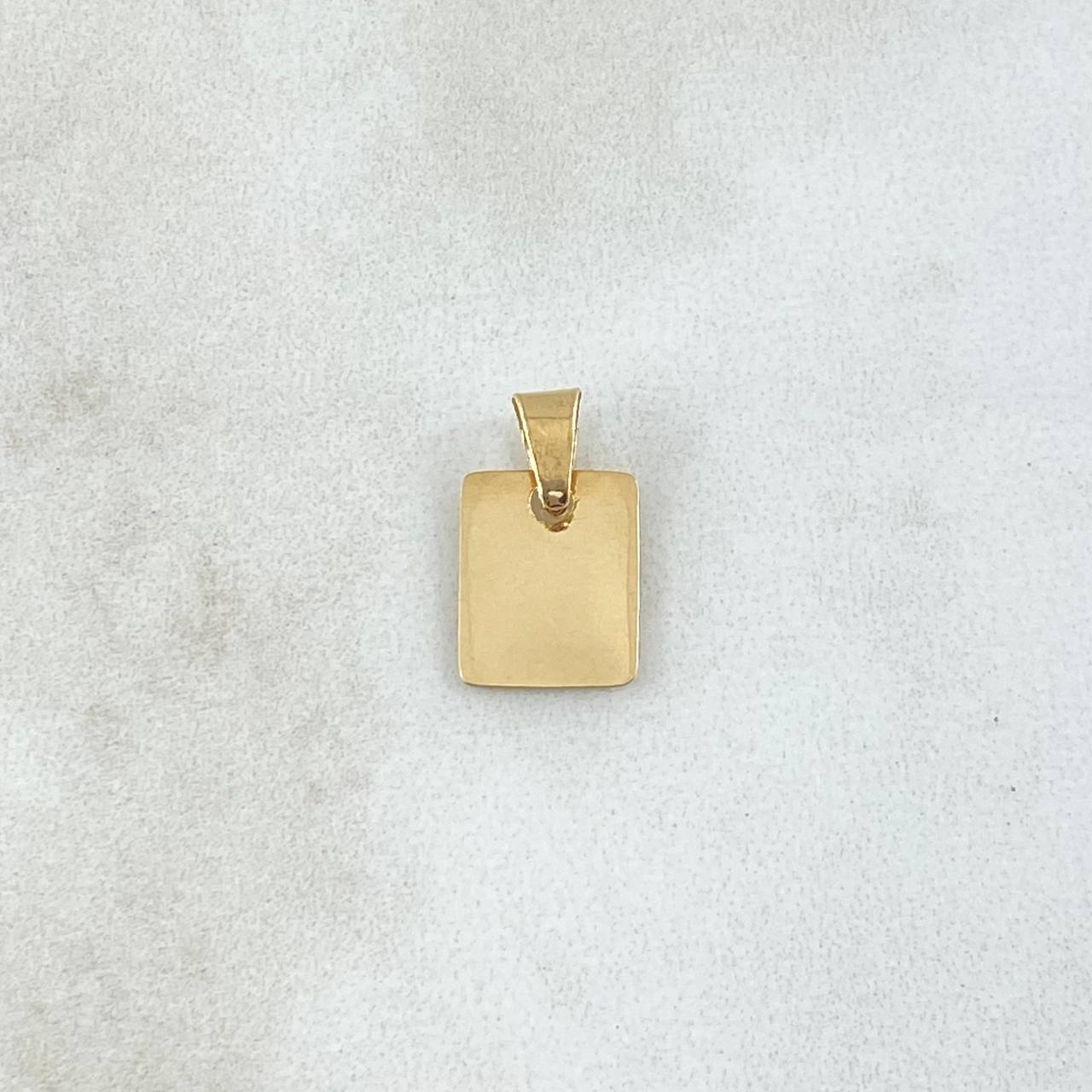 Dije Placa Rectangular 0.55gr / 1.5cm / Lisa Oro Amarillo 18K