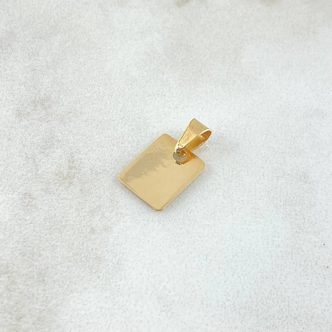 Dije Placa Rectangular 0.55gr / 1.5cm / Lisa Oro Amarillo 18K