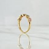 Anillo Media Halos 2.15gr / T6 1/2 / Circones Multicolor Oro Amarillo 18K *