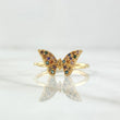 Anillo Mariposa En Relieve 2gr / T6 1/4 / Circones Multicolor Oro Amarillo 18K *