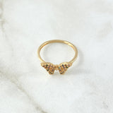 Anillo Mariposa En Relieve 2gr / T6 1/4 / Circones Multicolor Oro Amarillo 18K *