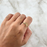 Anillo Mariposa En Relieve 2gr / T6 1/4 / Circones Multicolor Oro Amarillo 18K *