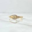 Anillo Nudo de Rizo 1.8gr / T7 1/4 / Circones Blancos Oro Amarillo 18K *