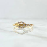 Anillo Nudo de Rizo 1.7gr / T6 3/4 / Circones Blancos Oro Amarillo 18K ©