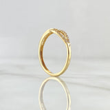 Anillo Nudo de Rizo 1.8gr / T7 1/4 / Circones Blancos Oro Amarillo 18K *