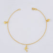 Tobillera Aro Seguido Dije 3.1g / 23.7cm / 1.8mm Oro Amarillo 18K