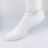 Tobillera Aro Seguido Dije 3.1g / 23.7cm / 1.8mm Oro Amarillo 18K