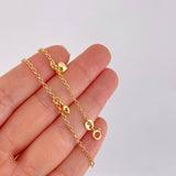 Tobillera Aro Seguido Dije 3.1g / 23.7cm / 1.8mm Oro Amarillo 18K