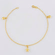 Tobillera Aro Seguido Dije 3.05g / 23.7cm / 1.4mm Oro Amarillo 18K