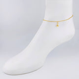 Tobillera Aro Seguido Dije 3.05g / 23.7cm / 1.4mm Oro Amarillo 18K