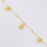 Tobillera Aro Seguido Dije 3.5g / 25cm / 0.6mm Oro Amarillo 18K