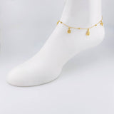 Tobillera Aro Seguido Dije 3.5g / 25cm / 0.6mm Oro Amarillo 18K