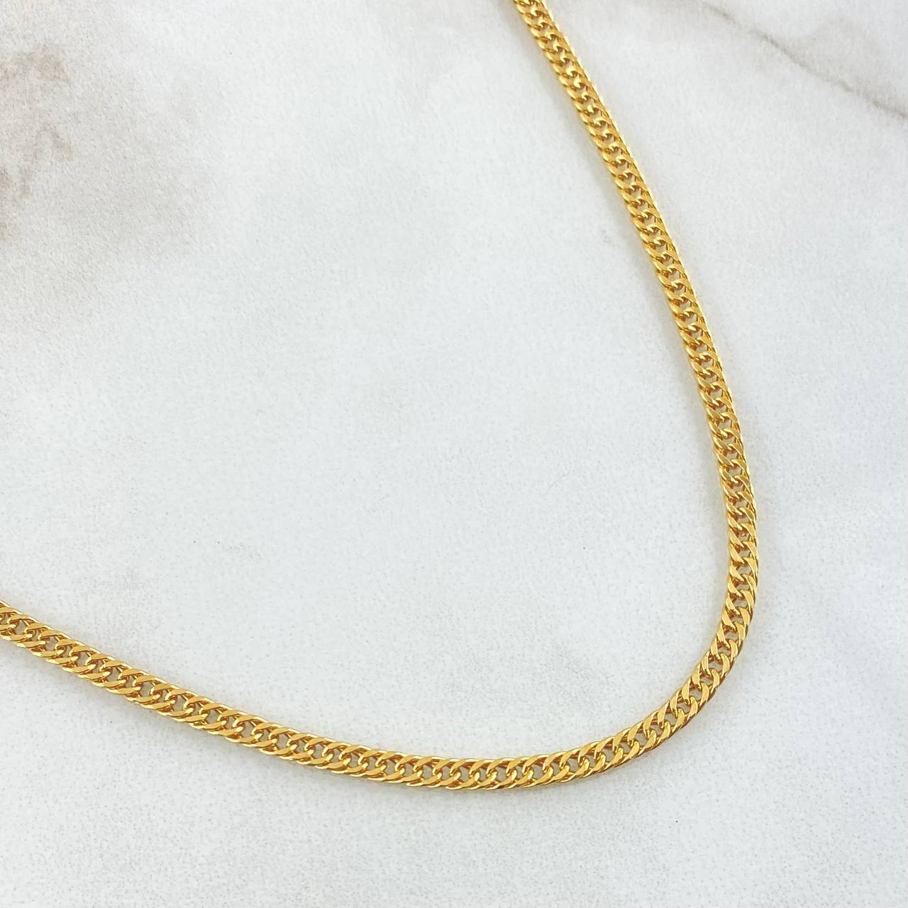 Cadena Cubana Reticulada 4.9gr / 60cm / Oro Amarillo +3 18K *