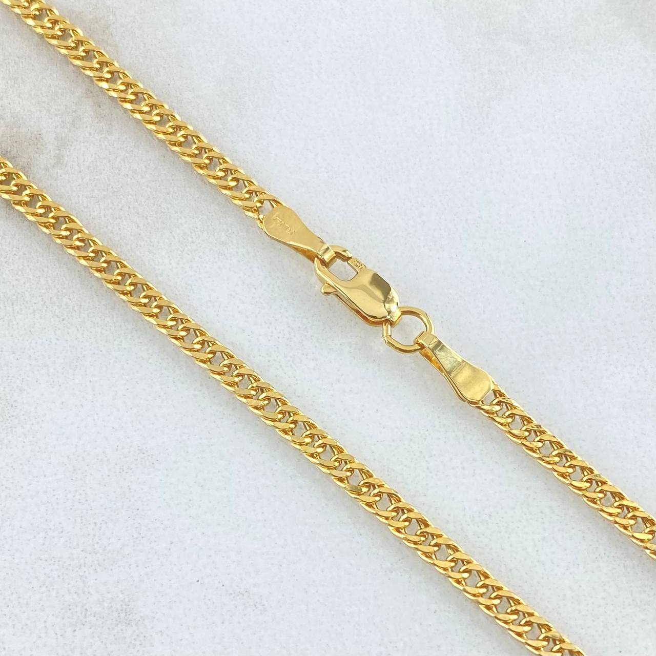 Cadena Cubana Reticulada 4.9gr / 60cm / Oro Amarillo +3 18K *