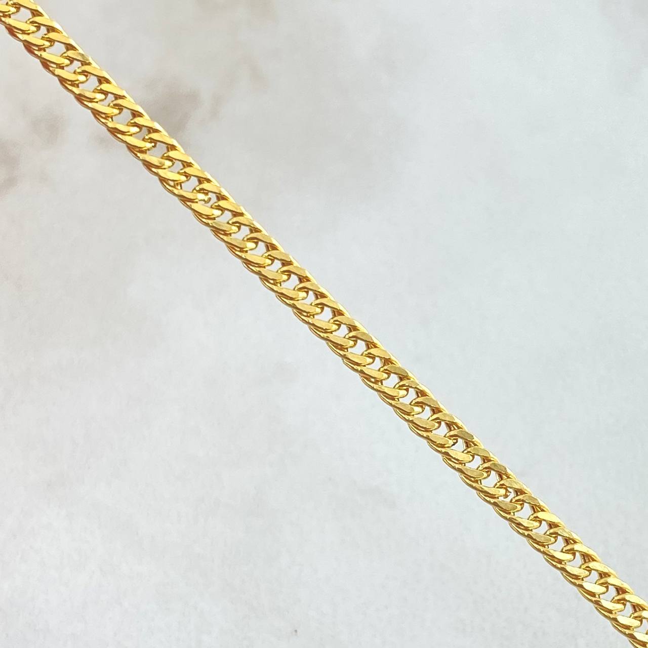 Cadena Cubana Reticulada 4.2gr / 50cm / Oro Amarillo +3 18K !