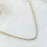 Cadena Morse 4.75gr / 50cm / Dos Oros Amarillo Blanco +3 18K