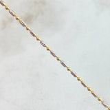 Cadena Morse 4.75gr / 50cm / Dos Oros Amarillo Blanco +3 18K