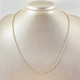 Cadena Morse 4.75gr / 50cm / Dos Oros Amarillo Blanco +3 18K