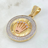 Dije Corona Rx 38.95gr / 5.8cm / Dos Oros Amarillo Blanco 18K ©