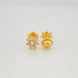 Topos Flor 0.95 g / 6.6 mm Oro Amarillo 18K
