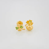Topos Trebol Cuatro Hojas 1 g / 6.5 mm Oro Amarillo 18K