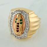 Anillo Virgen Guadalupe 5.75 g / T 7 3/4 Tres Oros 18K