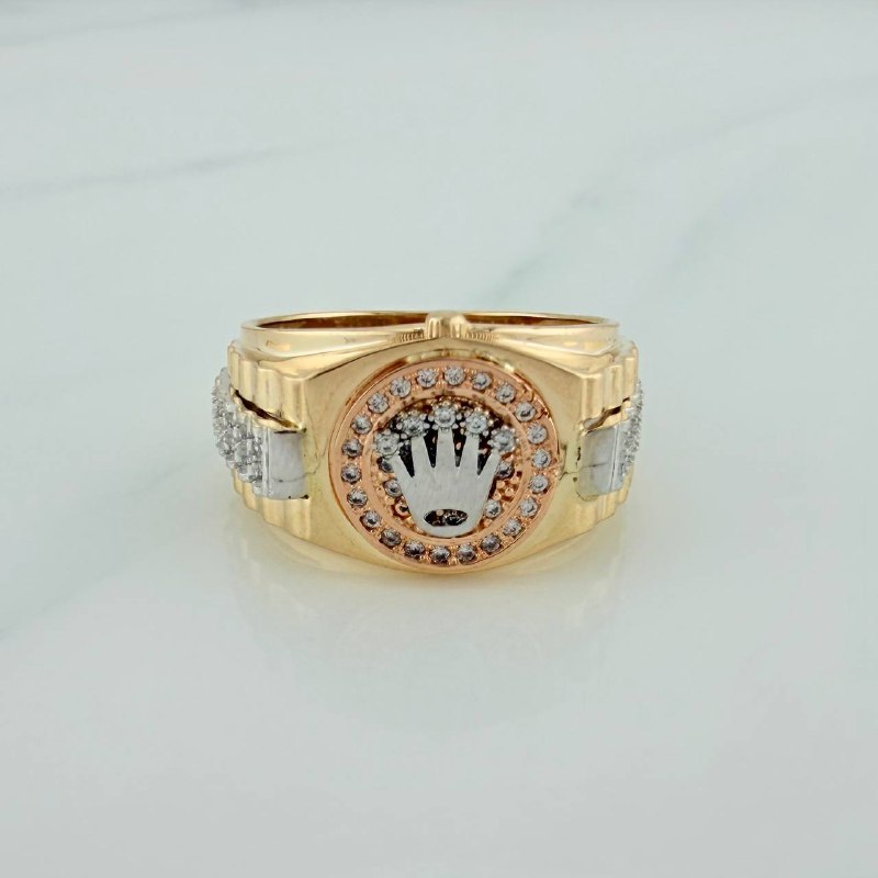 Anillo Cinturon Corona 8.15gr / T9 3/4 / Tres Oros 18K %