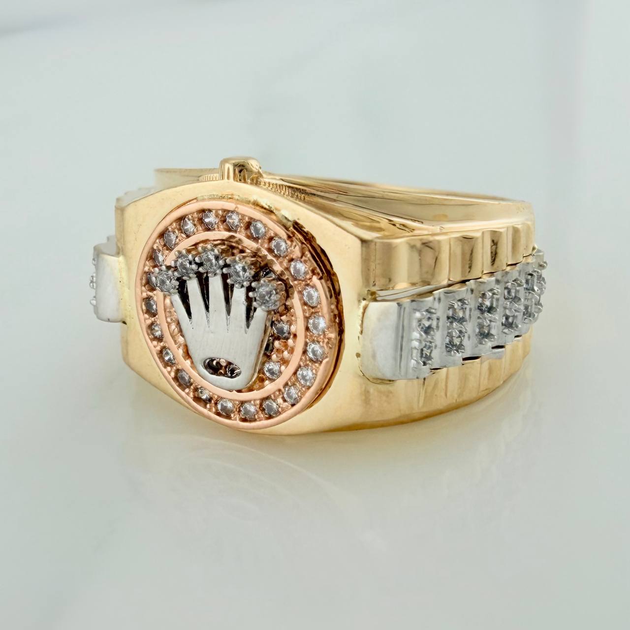 Anillo Cinturon Corona 8.15gr / T9 3/4 / Tres Oros 18K %