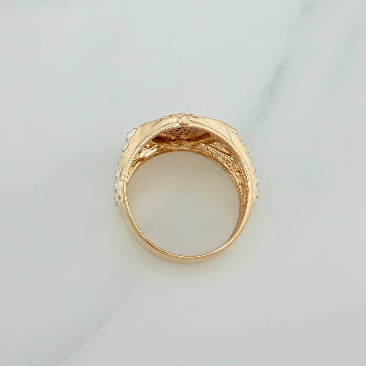 Anillo Cinturon Corona 8.15gr / T9 3/4 / Tres Oros 18K %