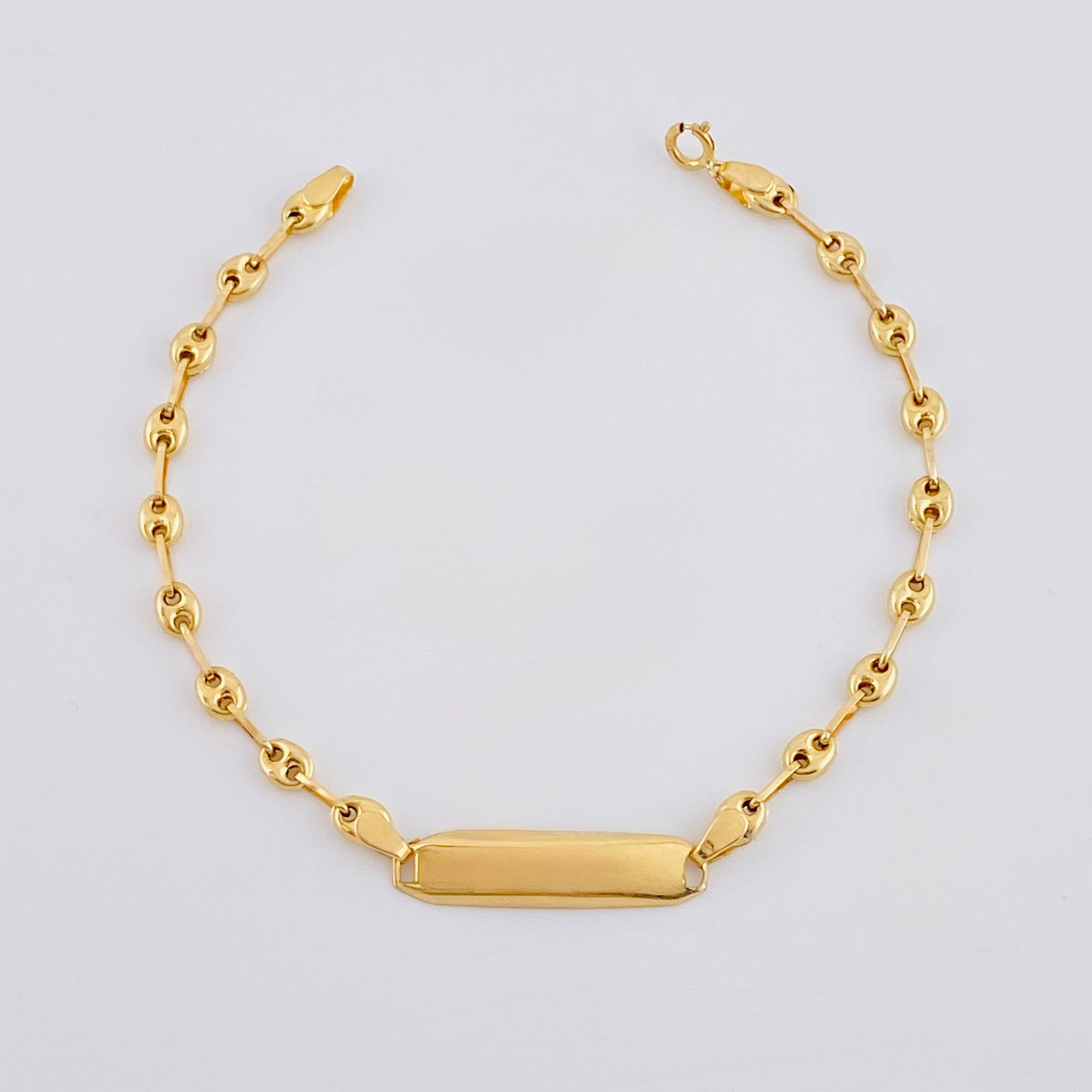 Pulso Bebé GC Placa Hexagonal Curva 1.95gr / 15.5cm / 3mm Oro Amarillo 18K *