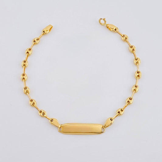 Pulso Bebé GC Placa Hexagonal Curva 1.95gr / 15.5cm / 3mm Oro Amarillo 18K *