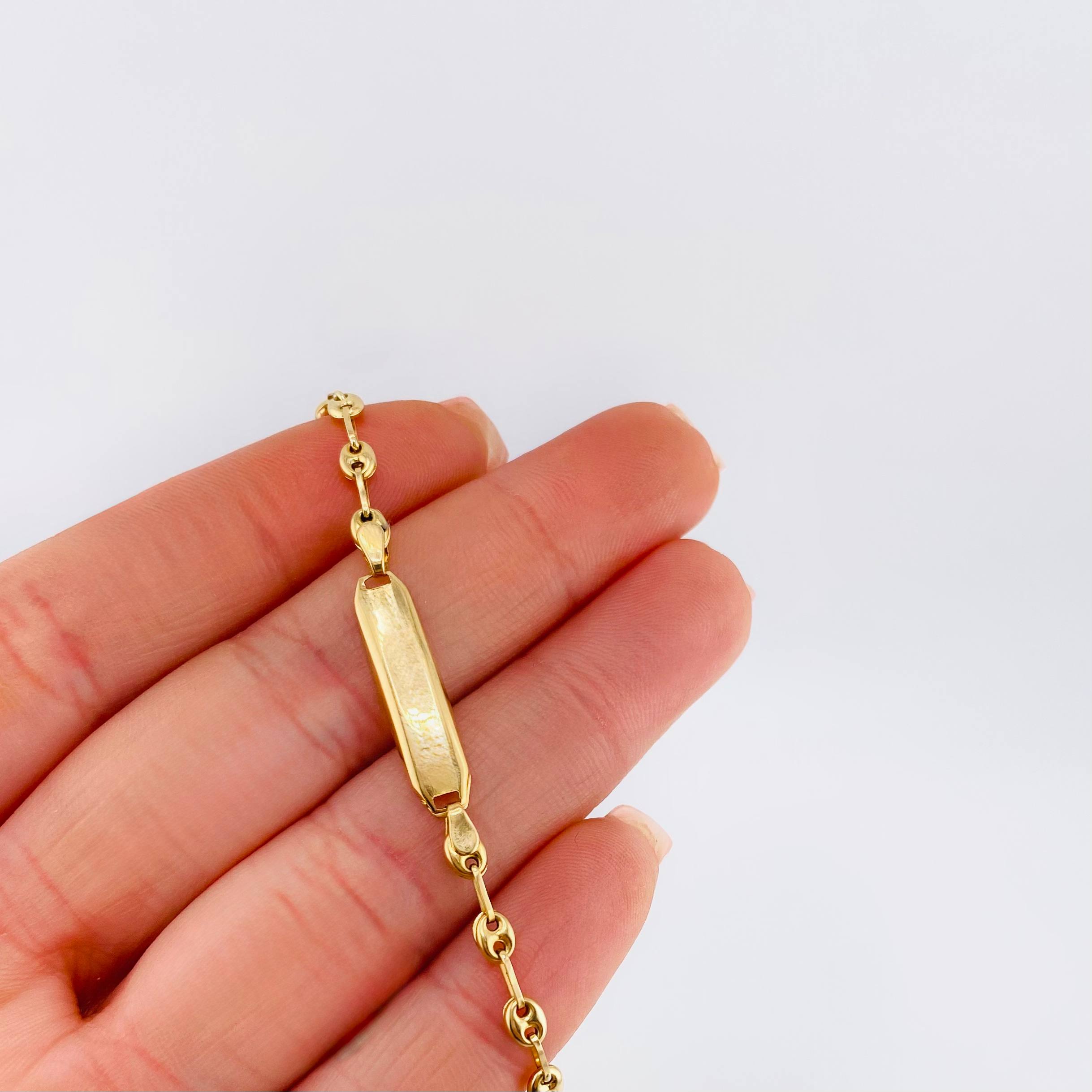 Pulso Bebé GC Placa Hexagonal Curva 1.95gr / 15.5cm / 3mm Oro Amarillo 18K *