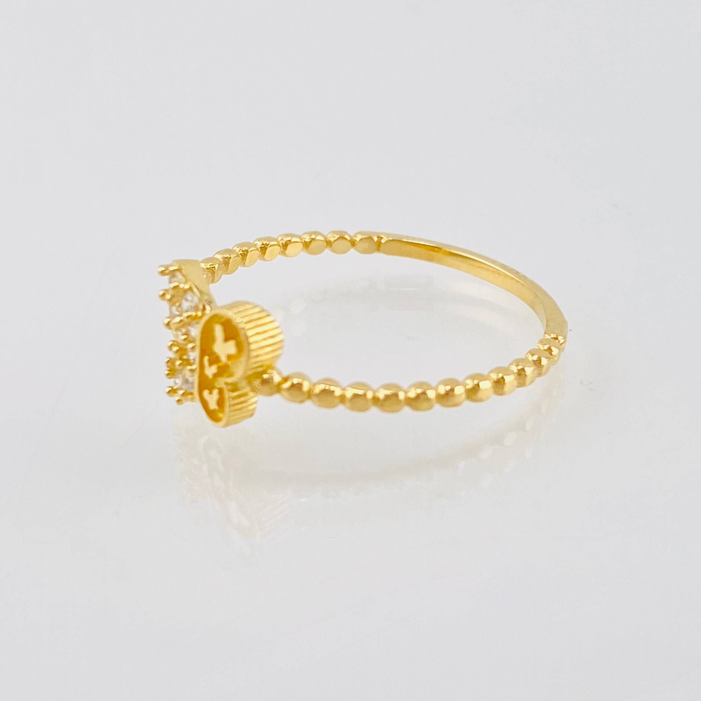 Anillo Mariposa Mate 1.4 g / T7 1/4 Oro Amarillo 18K