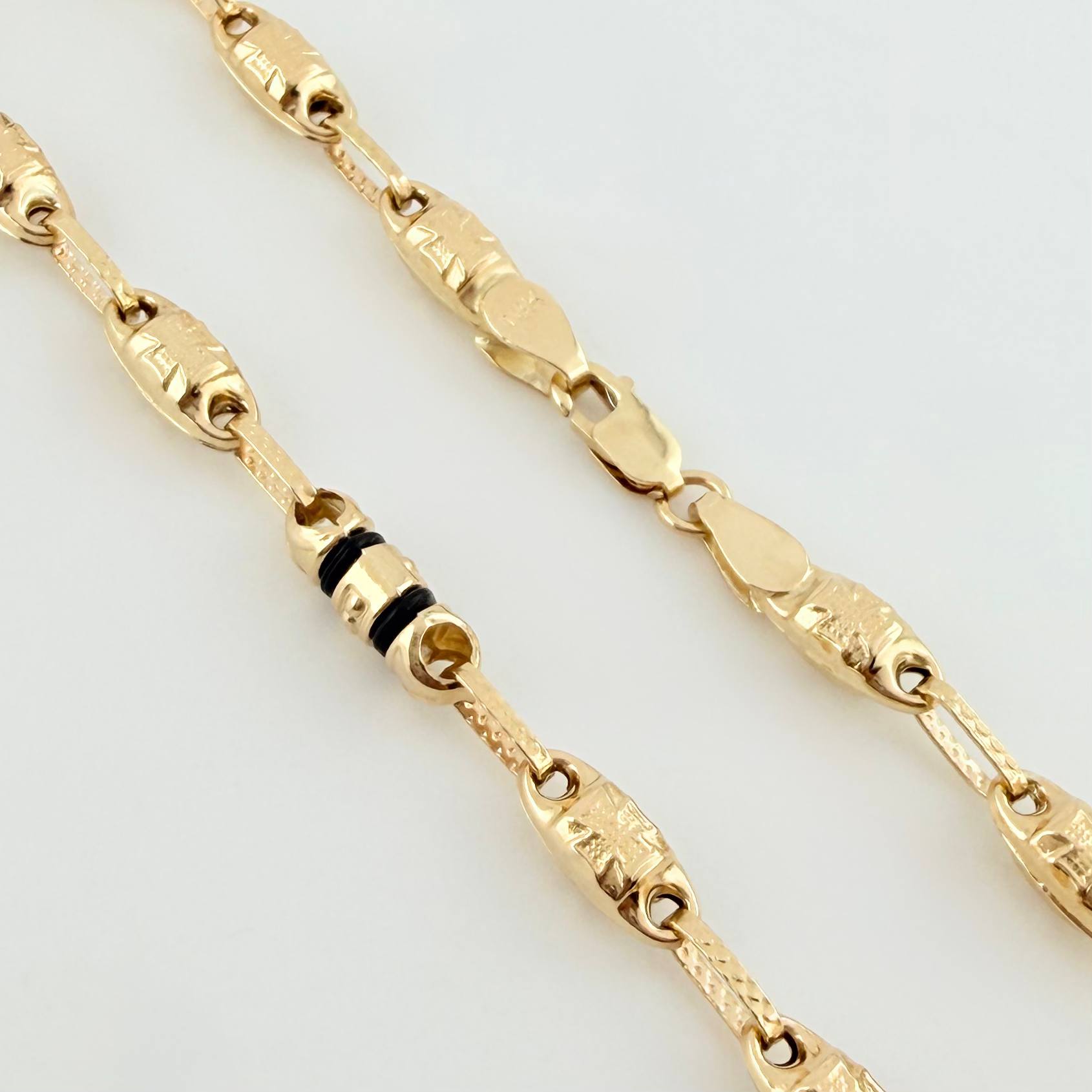 Cadena Rustica Templaria 3x1 12.75gr / 62cm / 4mm Oro Amarillo 18K