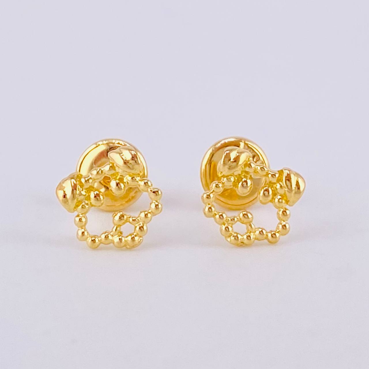 Topos Perro Cachetón 0.8gr / 6.7mm Oro Amarillo 18K *