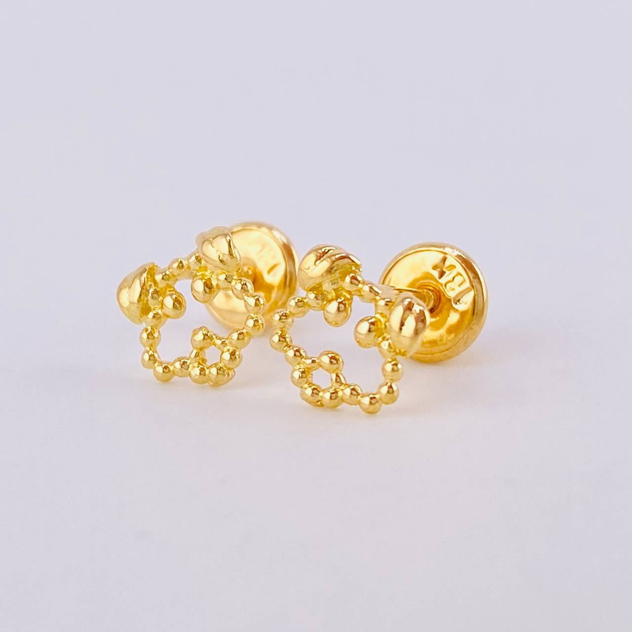 Topos Perro Cachetón 0.8gr / 6.7mm Oro Amarillo 18K *