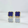 Topos Trébol VCyA 2.15gr / 8mm Azul Punteado Broche Mariposa Oro Amarillo Nac.Esp. 18K *
