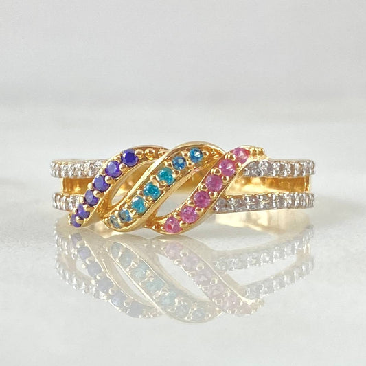 Anillo Carril Entrelazado 2.7gr / T7 1/2 / Oro Amarillo 18K ©