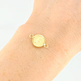 Herraje Letra F Marco Bordeado 0.55g / 1.7cm Oro Amarillo 18K