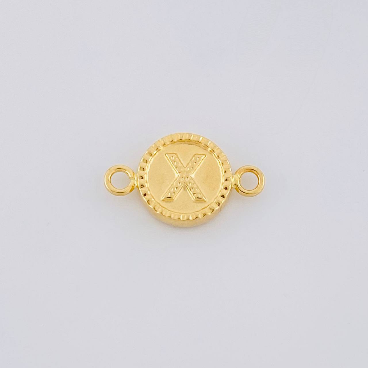 Herraje Letra X Marco Bordeado 0.6g / 1.7cm Oro Amarillo 18K