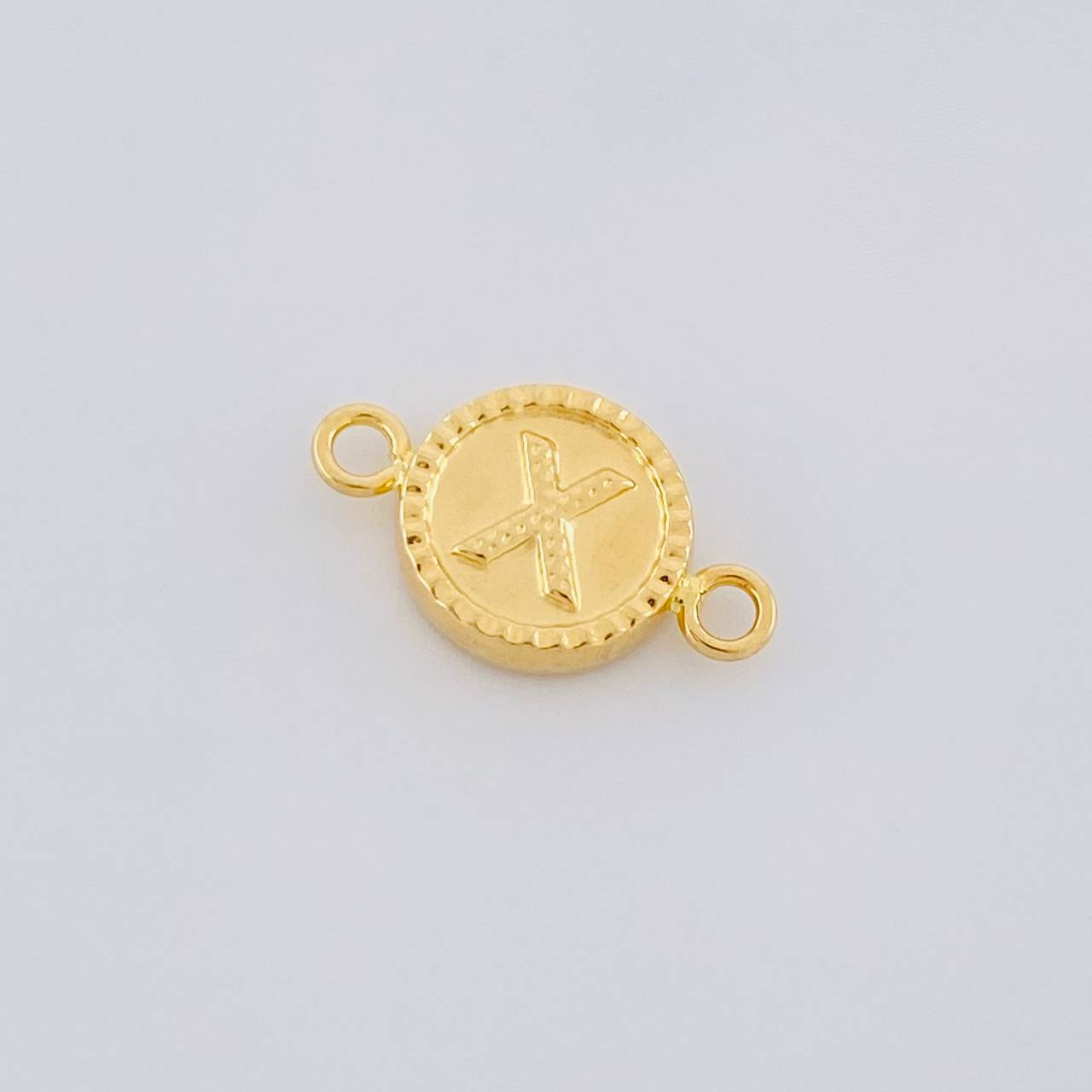 Herraje Letra X Doble Textura 0.6g / 1.7cm Oro Amarillo 18K