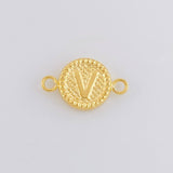 Herraje Letra V Marco Bordeado 0.6g / 1.7cm Oro Amarillo 18K