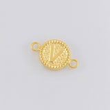 Herraje Letra V Marco Bordeado 0.6g / 1.7cm Oro Amarillo 18K