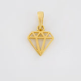 Dije Silueta Diamante 0.6gr / 1.5cm / Liso Oro Amarillo