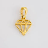 Dije Silueta Diamante 0.6gr / 1.5cm / Liso Oro Amarillo